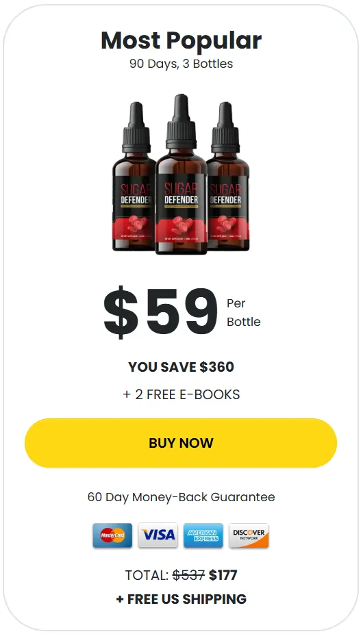 Sugar Defender 90-Day Supply – $59 Per Bottle Bundle Deal